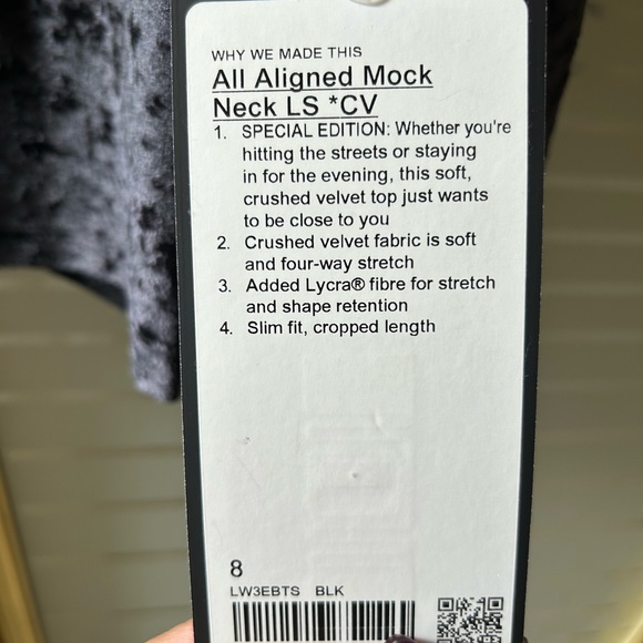 Lululemon All Aligned Mock Neck * Crushed Velvet - Picture 3 of 5